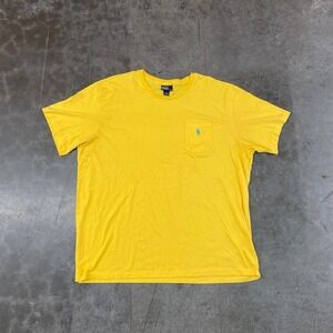 Polo Ralph Lauren Yellow Pocket Cotton Vintage T Shirt Mens Size Xxl